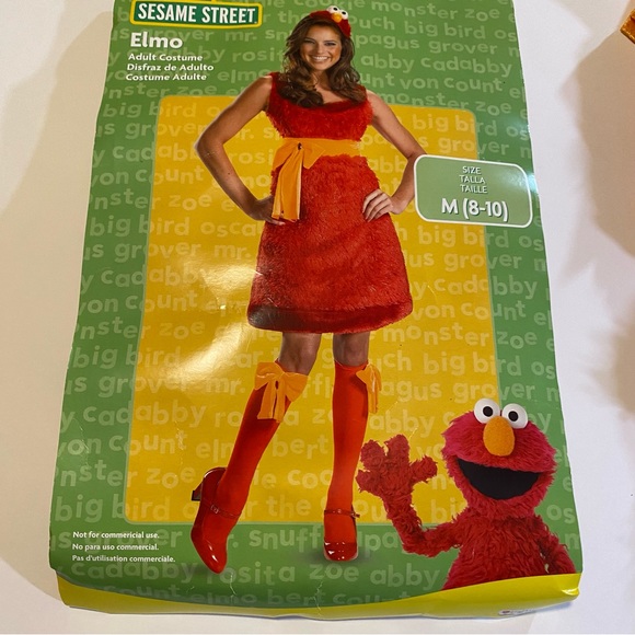 Sesame Street Elmo costume SZ M, Adult woman Elmo dress, headband and tights - Picture 1 of 14
